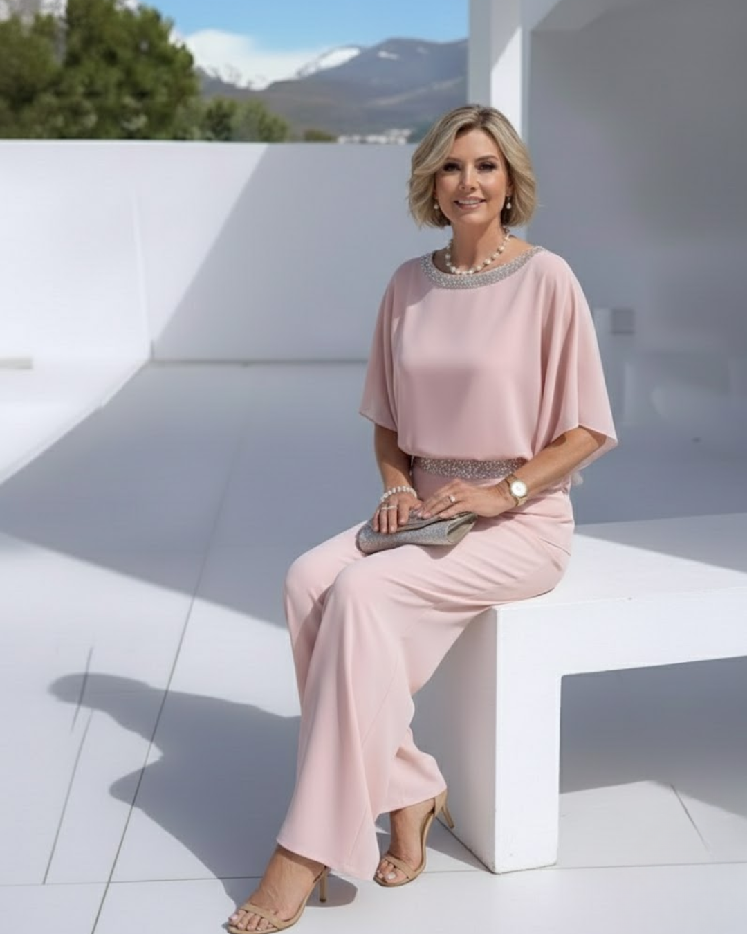 Conjunto Elegante de Dos Piezas con Detalles de Lentejuelas Para Mujer®