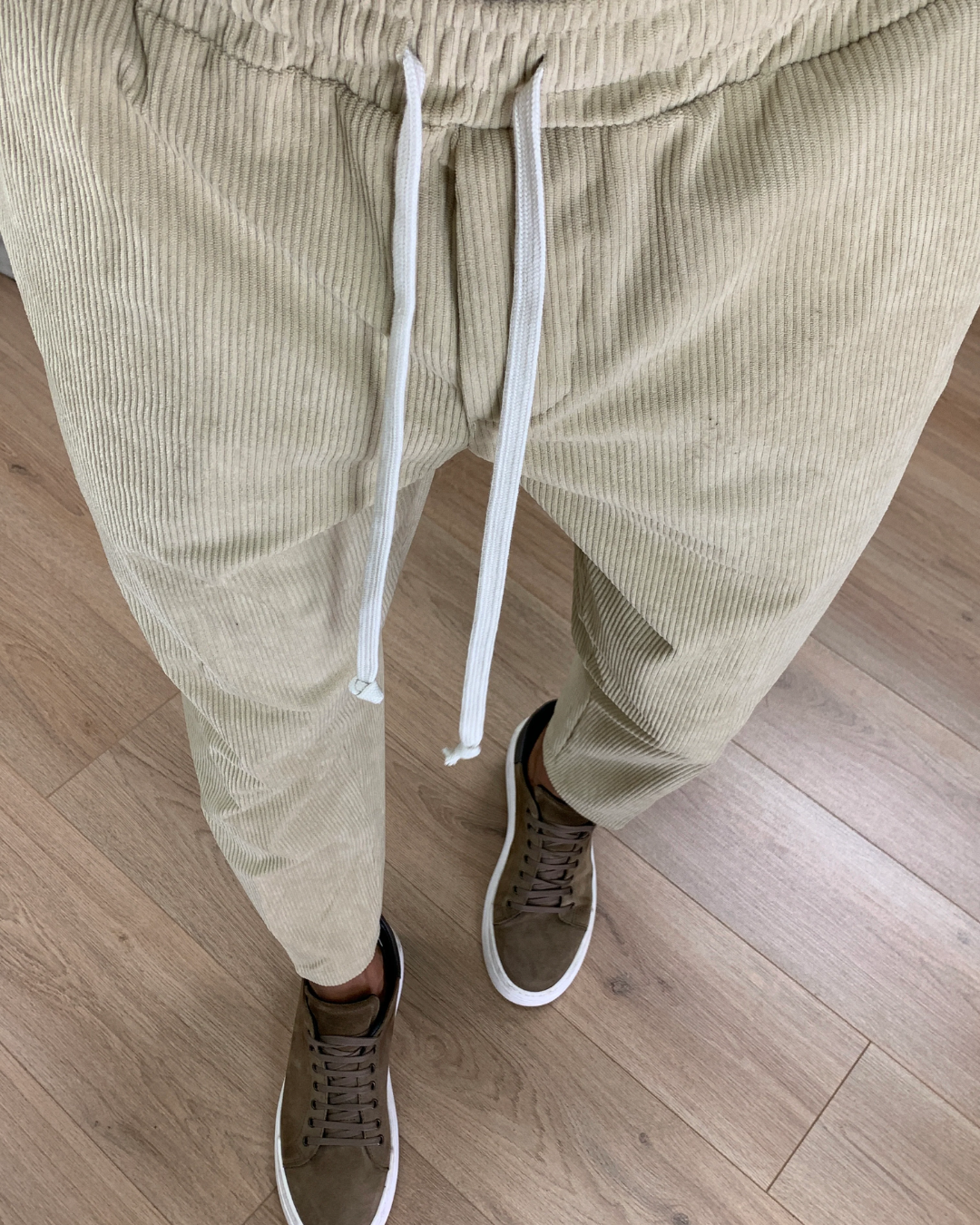 Pantalones de Corte Recto con Cintura Ajustable de Cordón para Hombres®