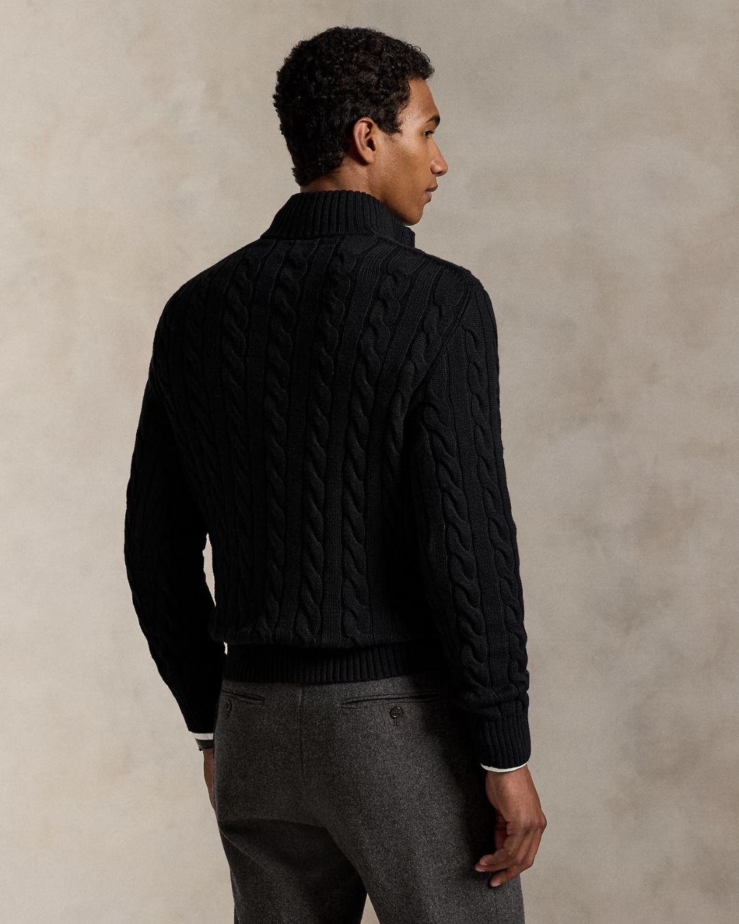 Suéter de Punto de Algodón con Cremallera para Hombre®
