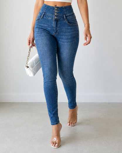 Vaquero Skinny de Cintura Alta con Efecto Moldeador