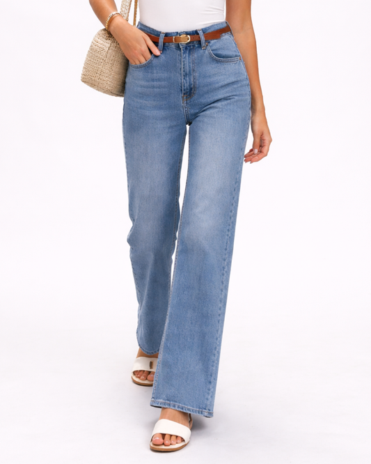 Pantalón de Tiro Alto con Tejido Elástico para Mujer®