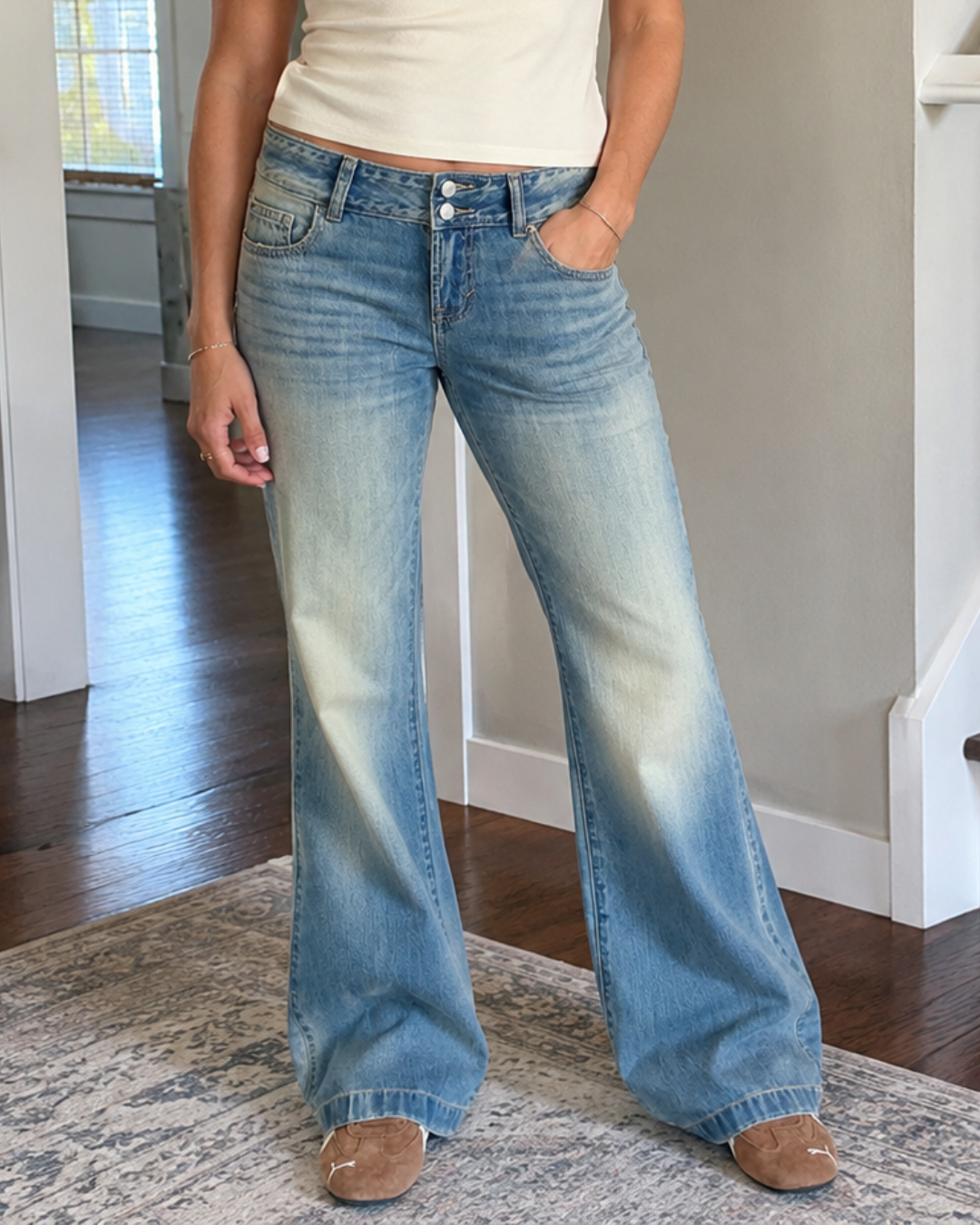 Jeans Acampanados Efecto Piernas Largas