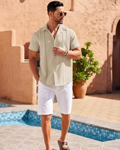 Camisa Guayabera de Lino Cubano para Hombre Frescura y Estilo Atemporal