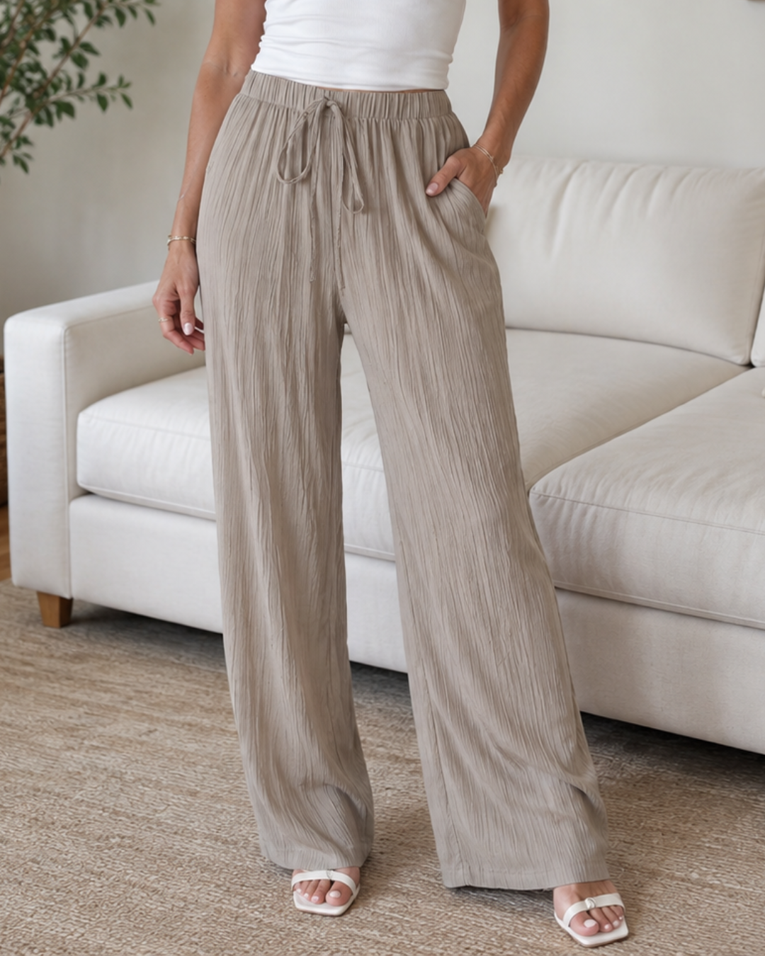 Pantalón Fluido con Cintura Ajustable
