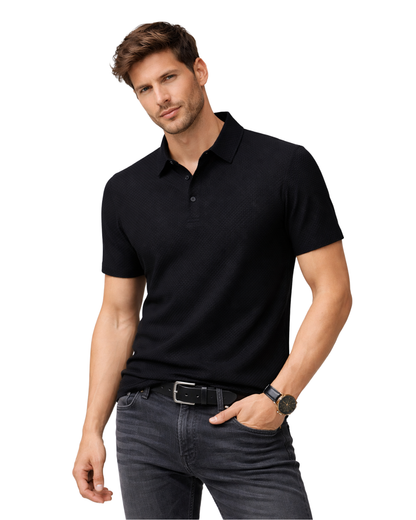 Polo de Punto Premium con Textura Micro-Estructural y Acabado Transpirable para Hombre®