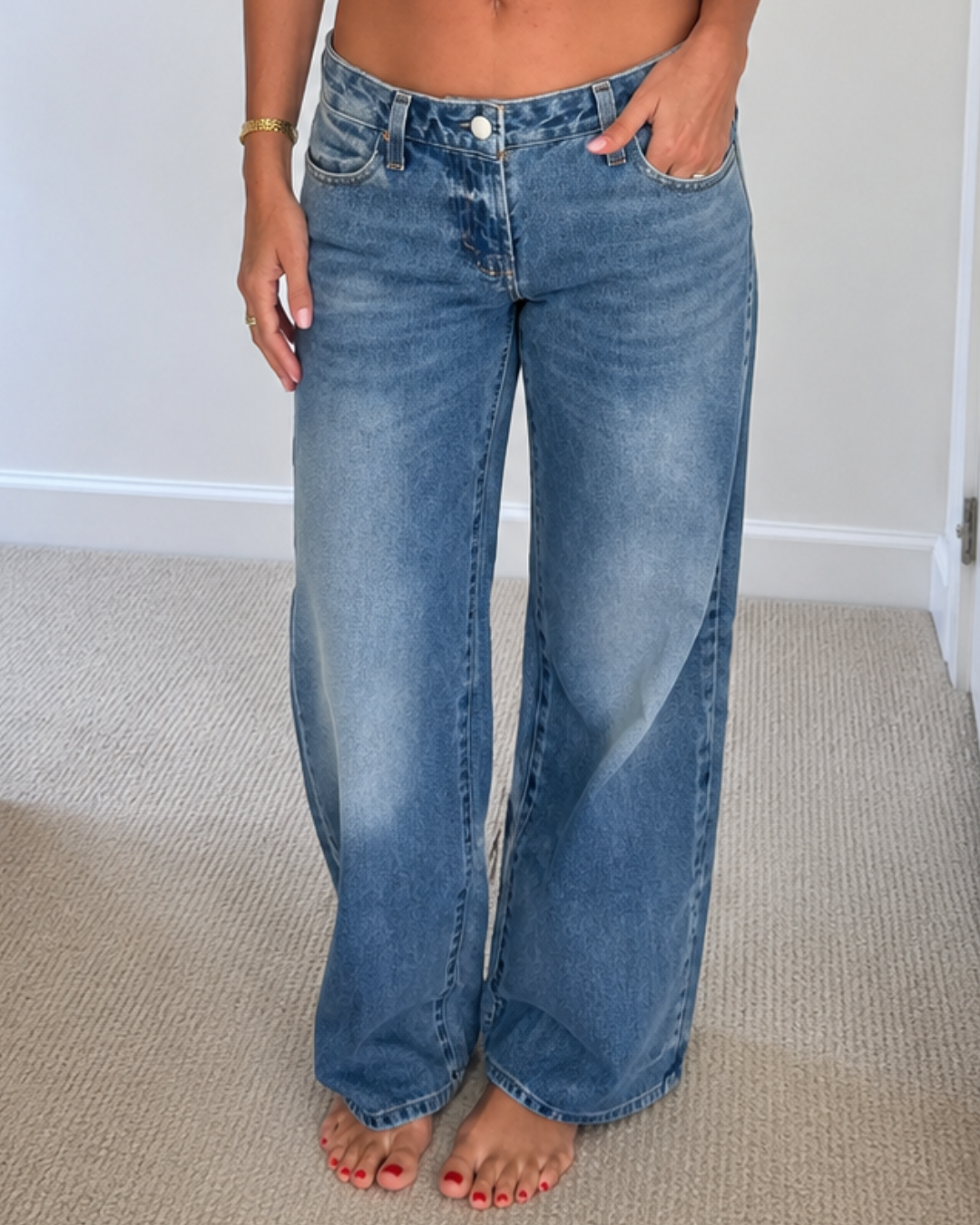Jeans Baggy de Cintura Baja