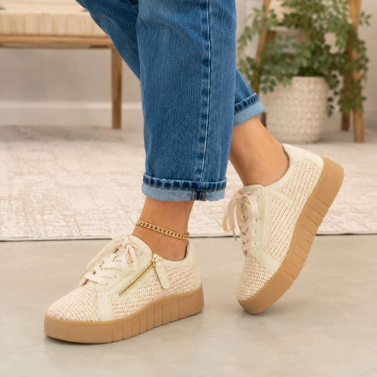 Zapatillas de Punto Transpirable con Cierre Lateral y Suela Elevada®