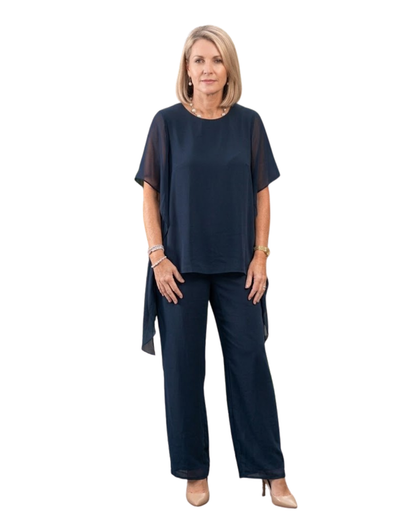 Conjunto de Lino y Algodón de Talle Alto con Pierna Ancha®