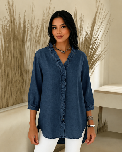 Blusa Fluida con Cuello en V®