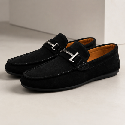 Mocasines de Antelina con Herraje Metálico