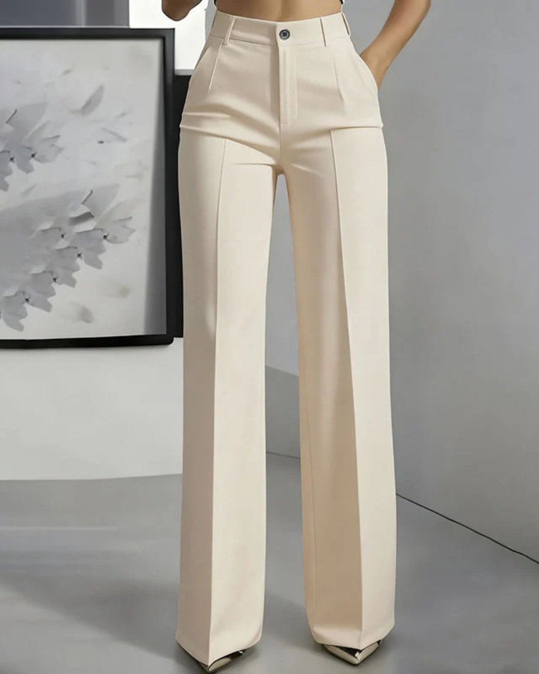 Pantalones de Vestir de Cintura Alta con Silueta Estilizada para Mujer®