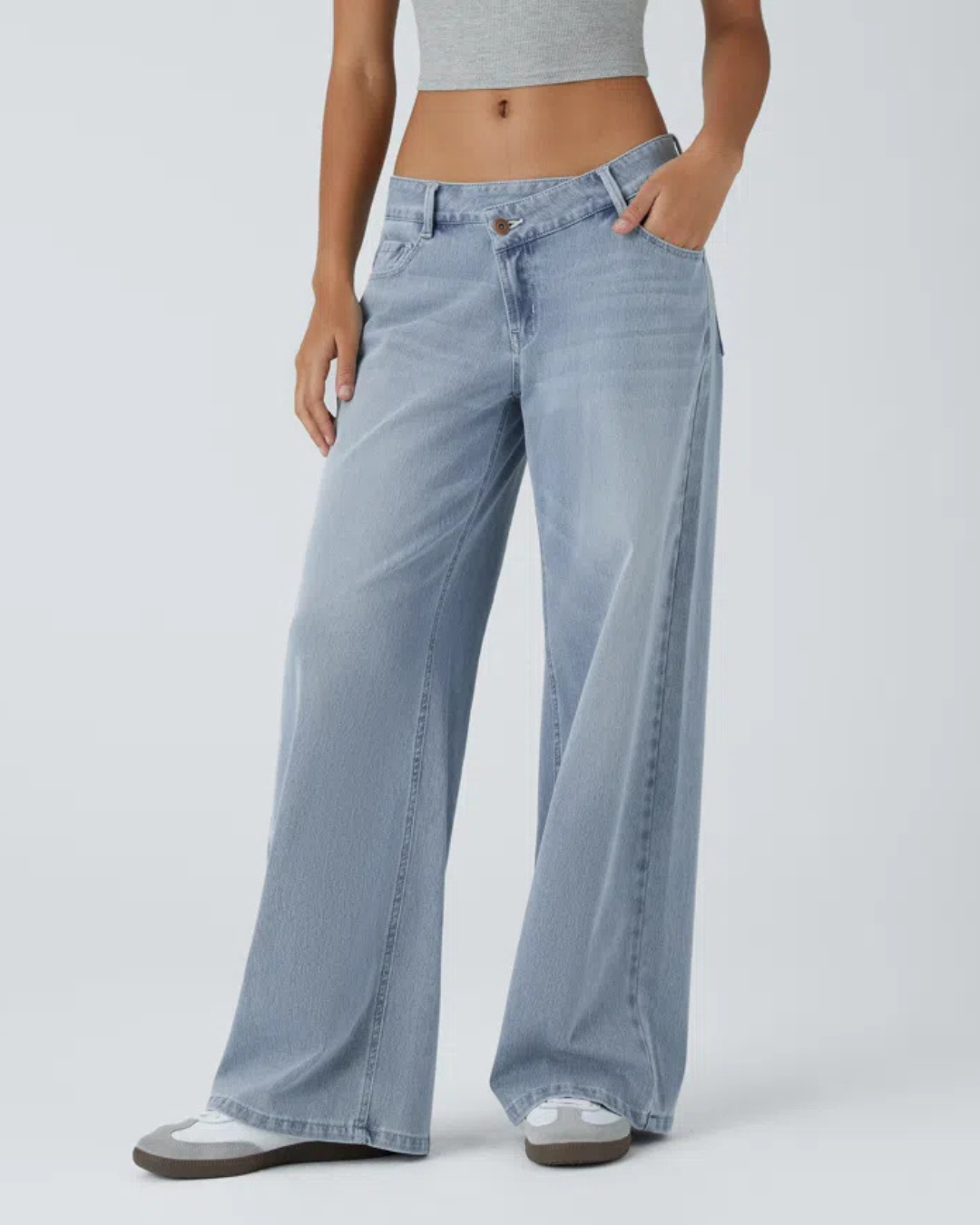Pantalon básico de corte bajo