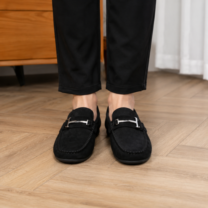 Mocasines de Antelina con Herraje Metálico