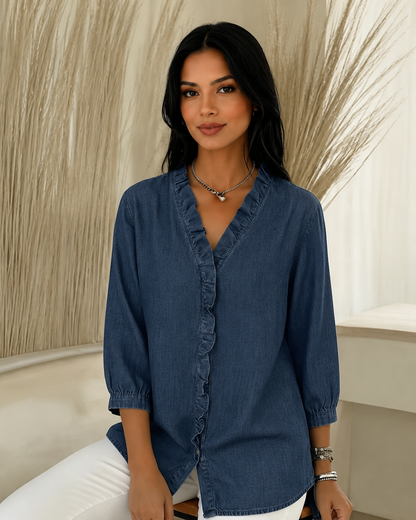 Blusa Fluida con Cuello en V®