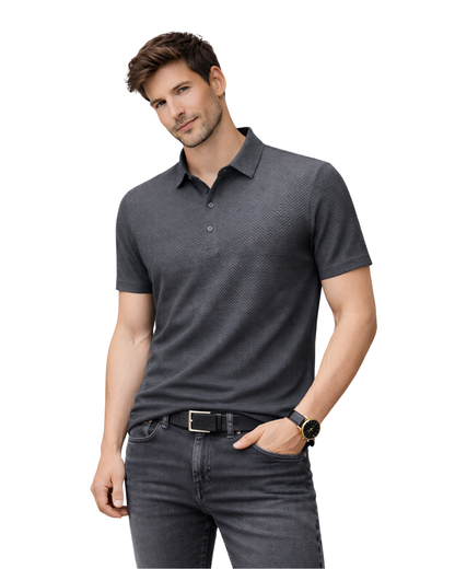 Polo de Punto Premium con Textura Micro-Estructural y Acabado Transpirable para Hombre®