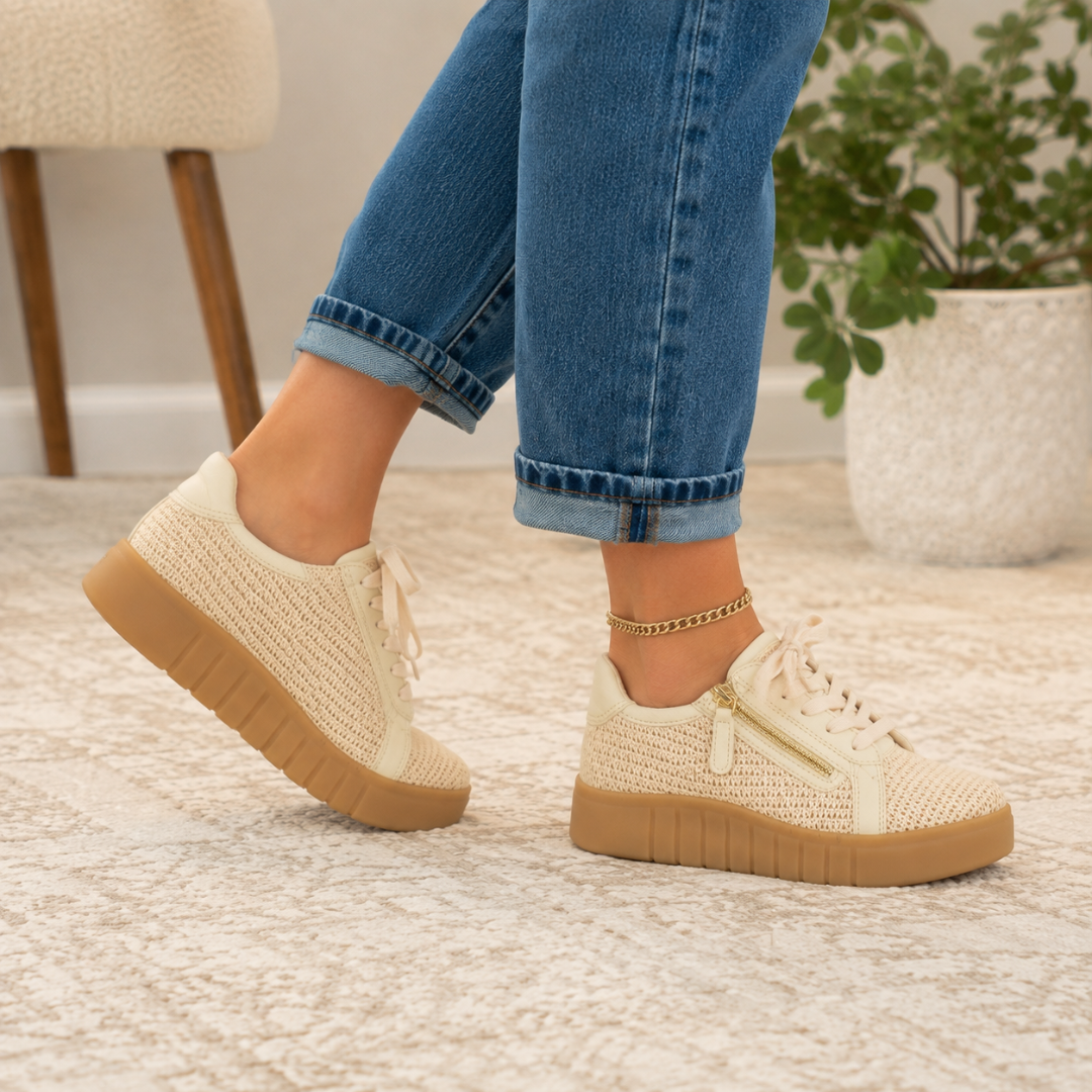 Zapatillas de Punto Transpirable con Cierre Lateral y Suela Elevada®