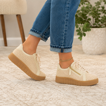 Zapatillas de Punto Transpirable con Cierre Lateral y Suela Elevada®