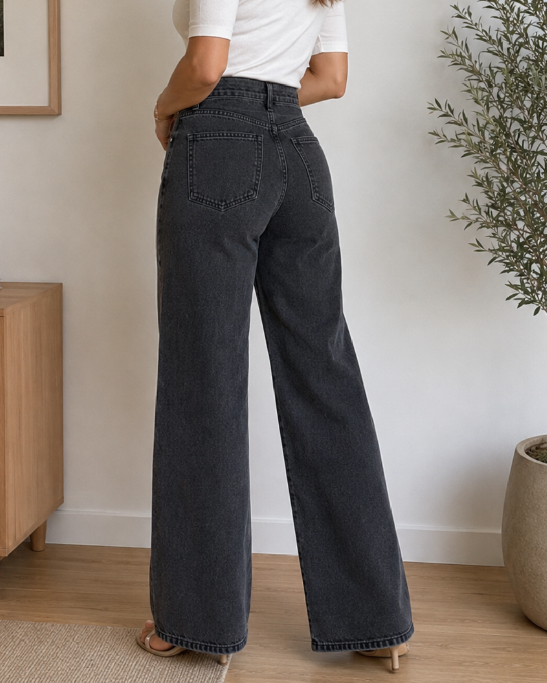 Jeans anchos de corte recto clásico