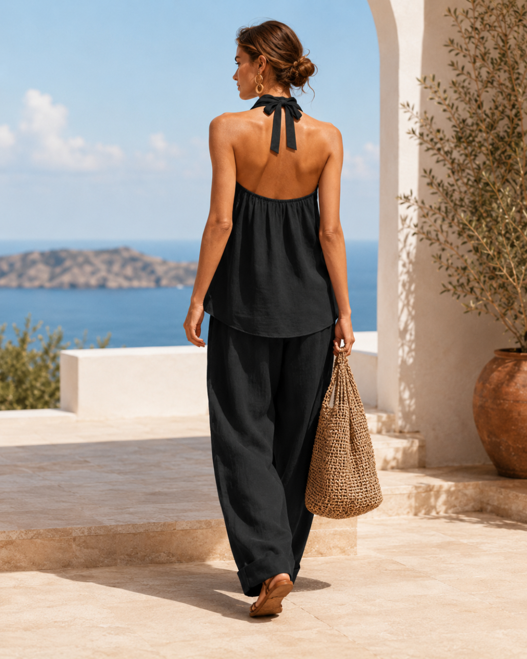 Conjunto de Top Halter y Pantalón Ancho®