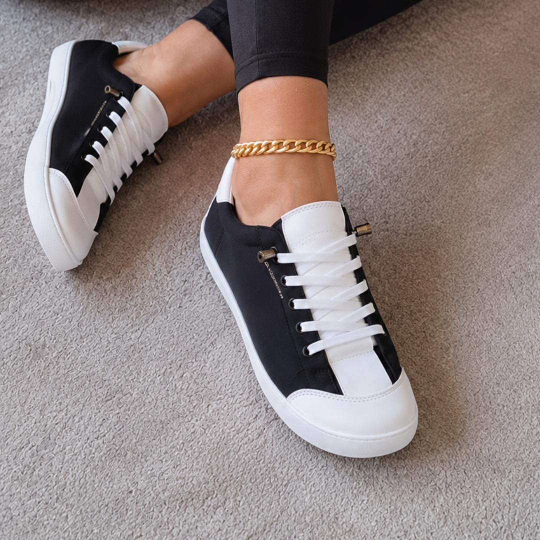 Zapatillas Casual de Mujer con Cordones y Puntera Estructurada