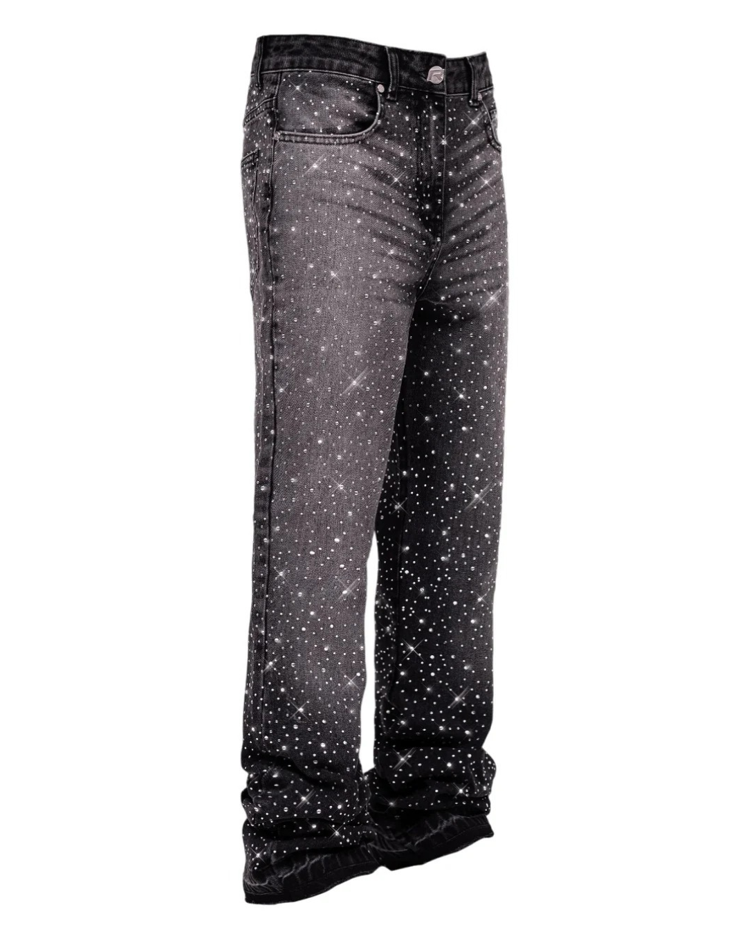 Vaqueros de corte acampanado con detalles de cristal para hombre
