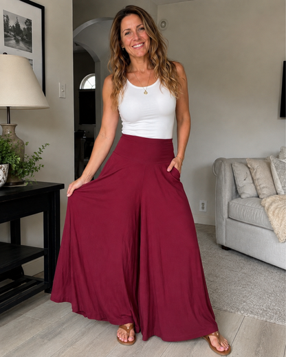 Pantalón Fluido de Mujer con Pernera Ancha