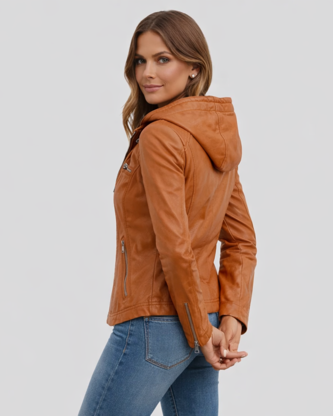 Chaqueta de Cuero de Alta Gama para Mujer®