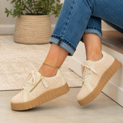 Zapatillas de Punto Transpirable con Cierre Lateral y Suela Elevada®