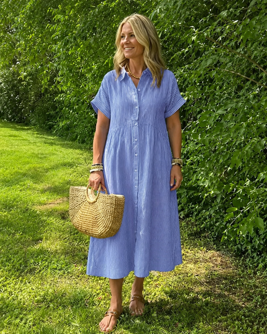 Vestido Camisero con Botones y Bolsillos