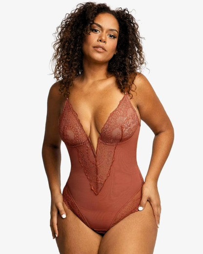 Body Narni de Encaje con Escote en V