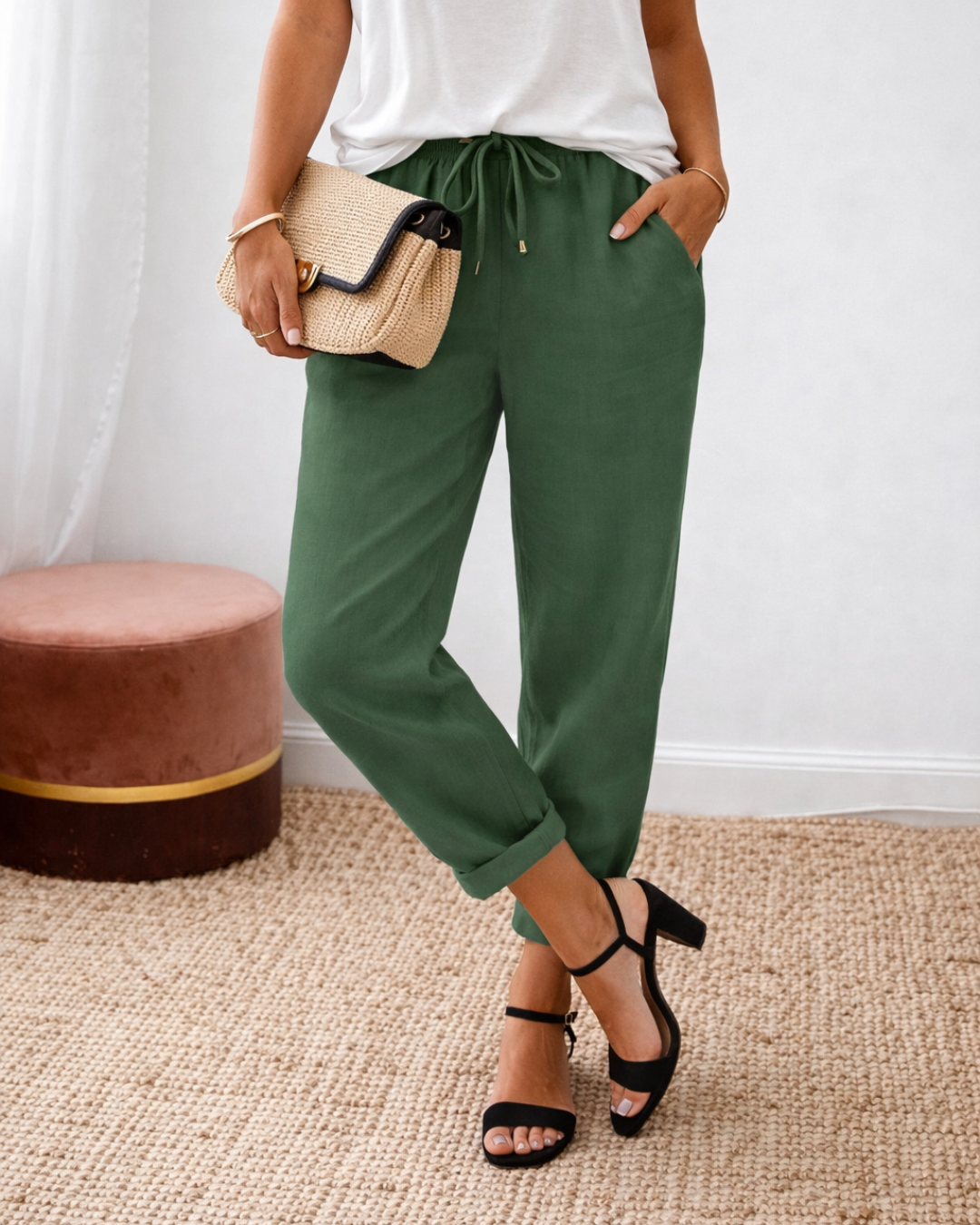 Pantalón Italia Casual de Algodón y Lino