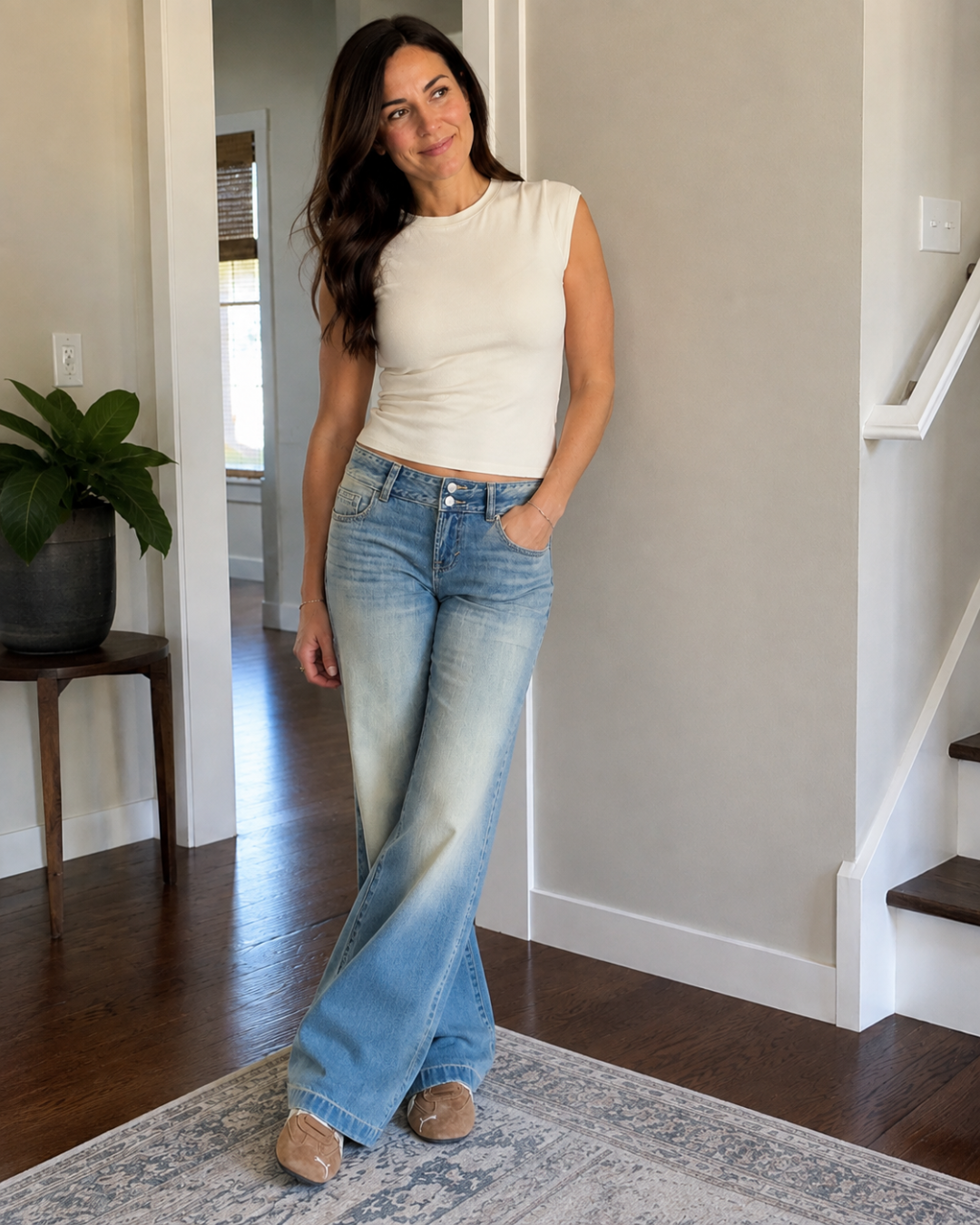 Jeans Acampanados Efecto Piernas Largas