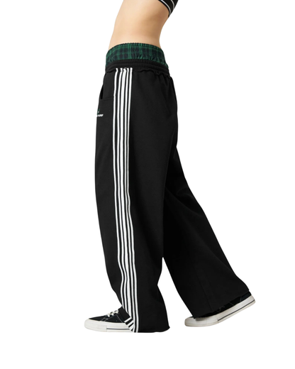 Pantalón Casual de Pierna Ancha con Cintura Doble Unisex