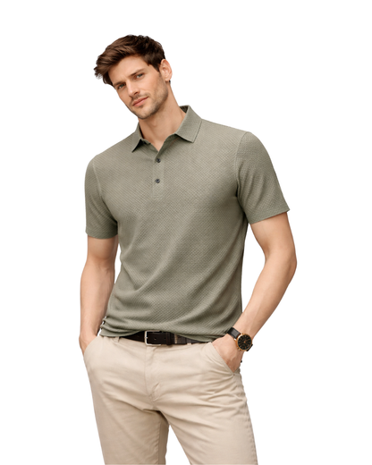 Polo de Punto Premium con Textura Micro-Estructural y Acabado Transpirable para Hombre®