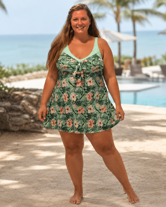 Tankini Tipo Vestido con Pantalón Corto Interior®