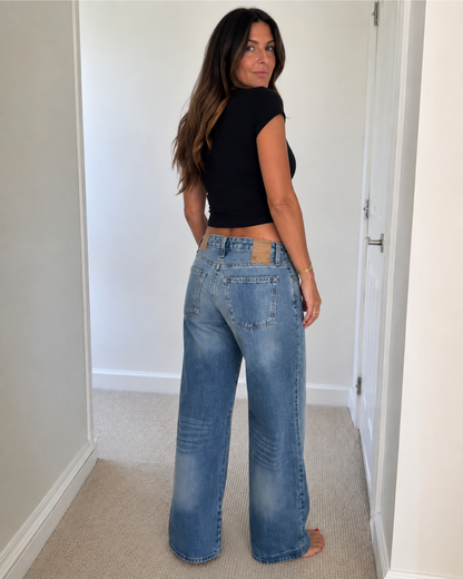 Jeans Baggy de Cintura Baja