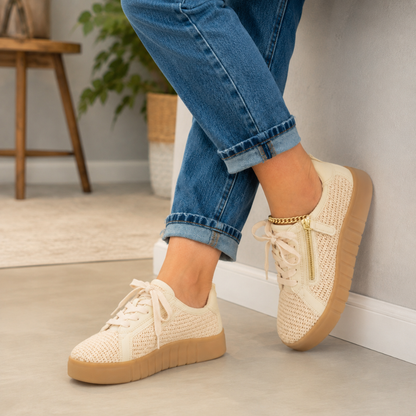 Zapatillas de Punto Transpirable con Cierre Lateral y Suela Elevada®
