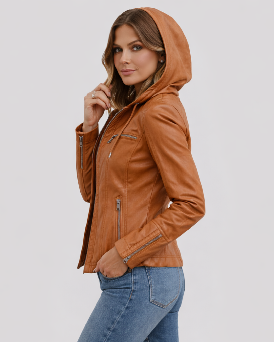 Chaqueta de Cuero de Alta Gama para Mujer®