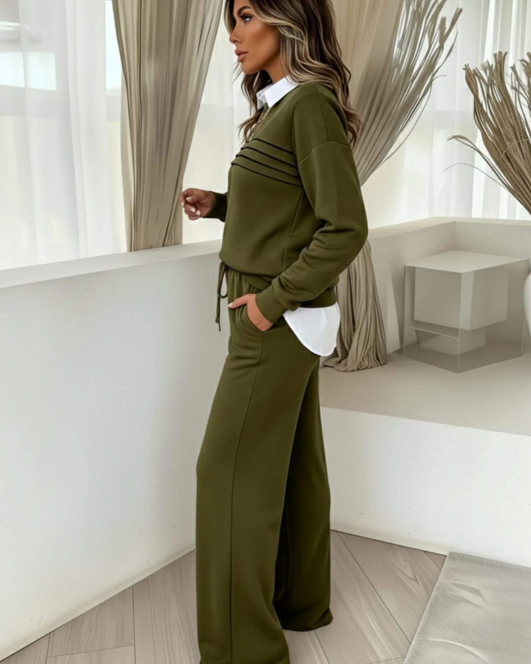 Conjunto de Suéter y Pantalón Casual