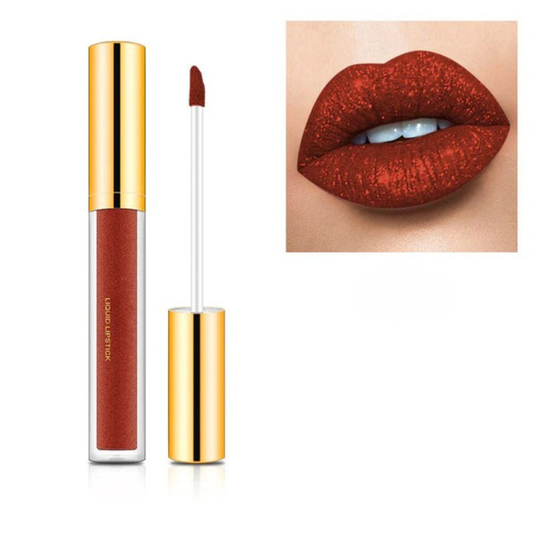 Barra de Labios Líquida Metalizada con Brillo Diamante (PROMOCIÓN 2X1)
