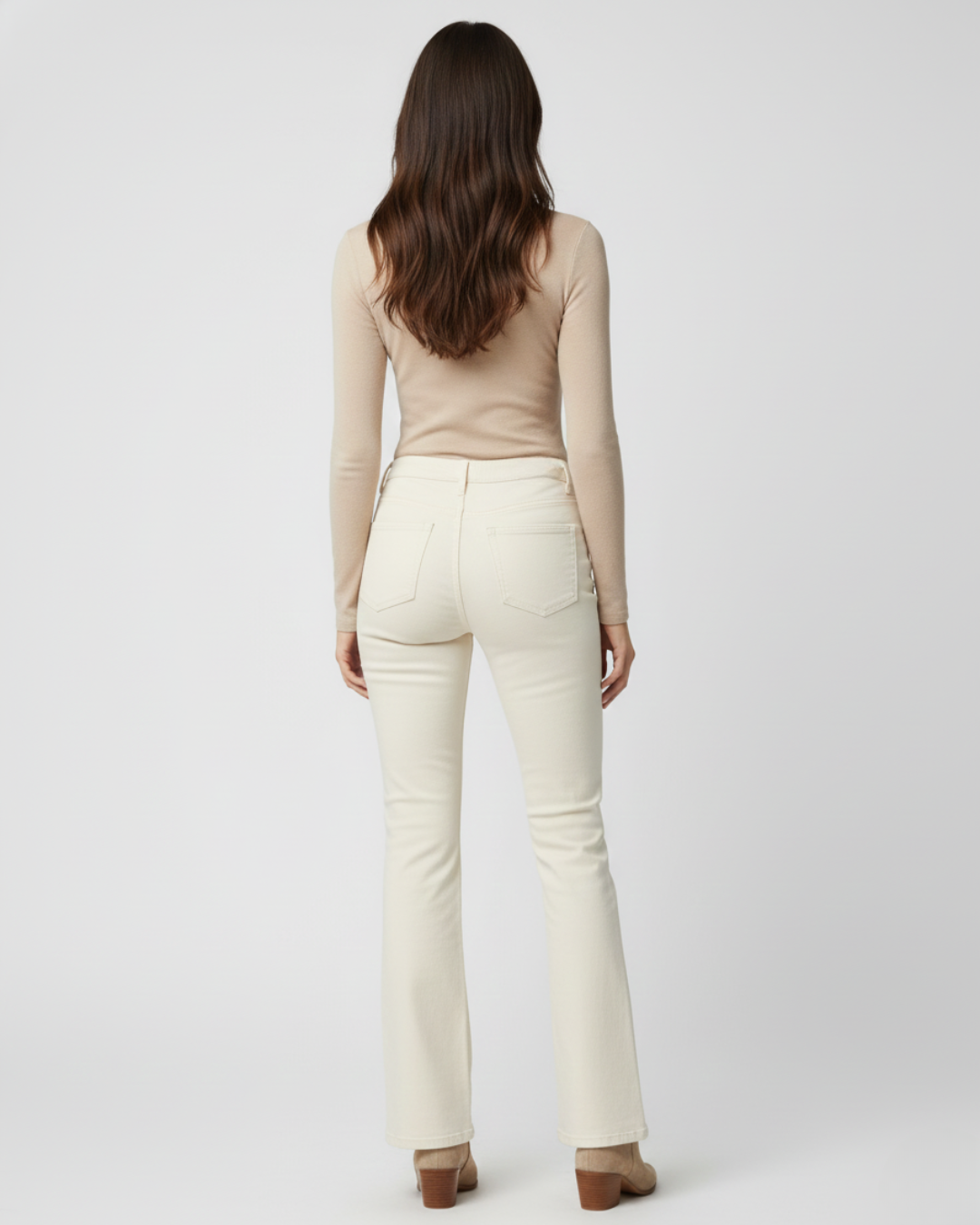 Pantalón faja de corte acampanado para mujer