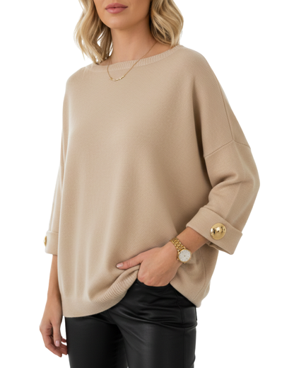 Blusa de Manga Tres Cuartos con Brillo