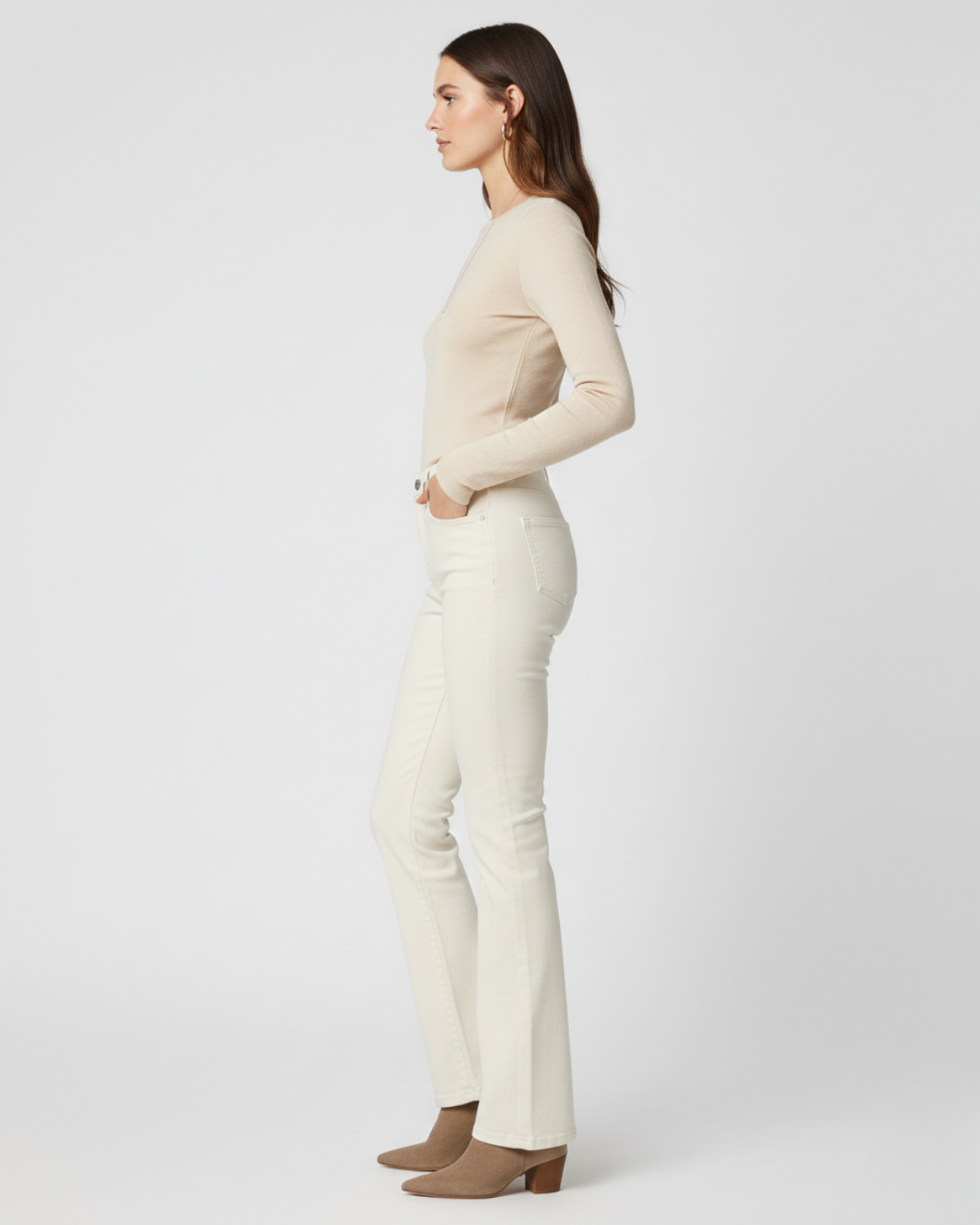 Pantalón faja de corte acampanado para mujer