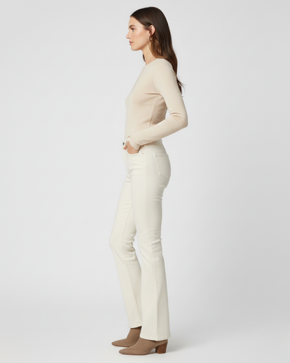 Pantalón faja de corte acampanado para mujer