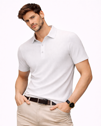 Polo de Punto Premium con Textura Micro-Estructural y Acabado Transpirable para Hombre®