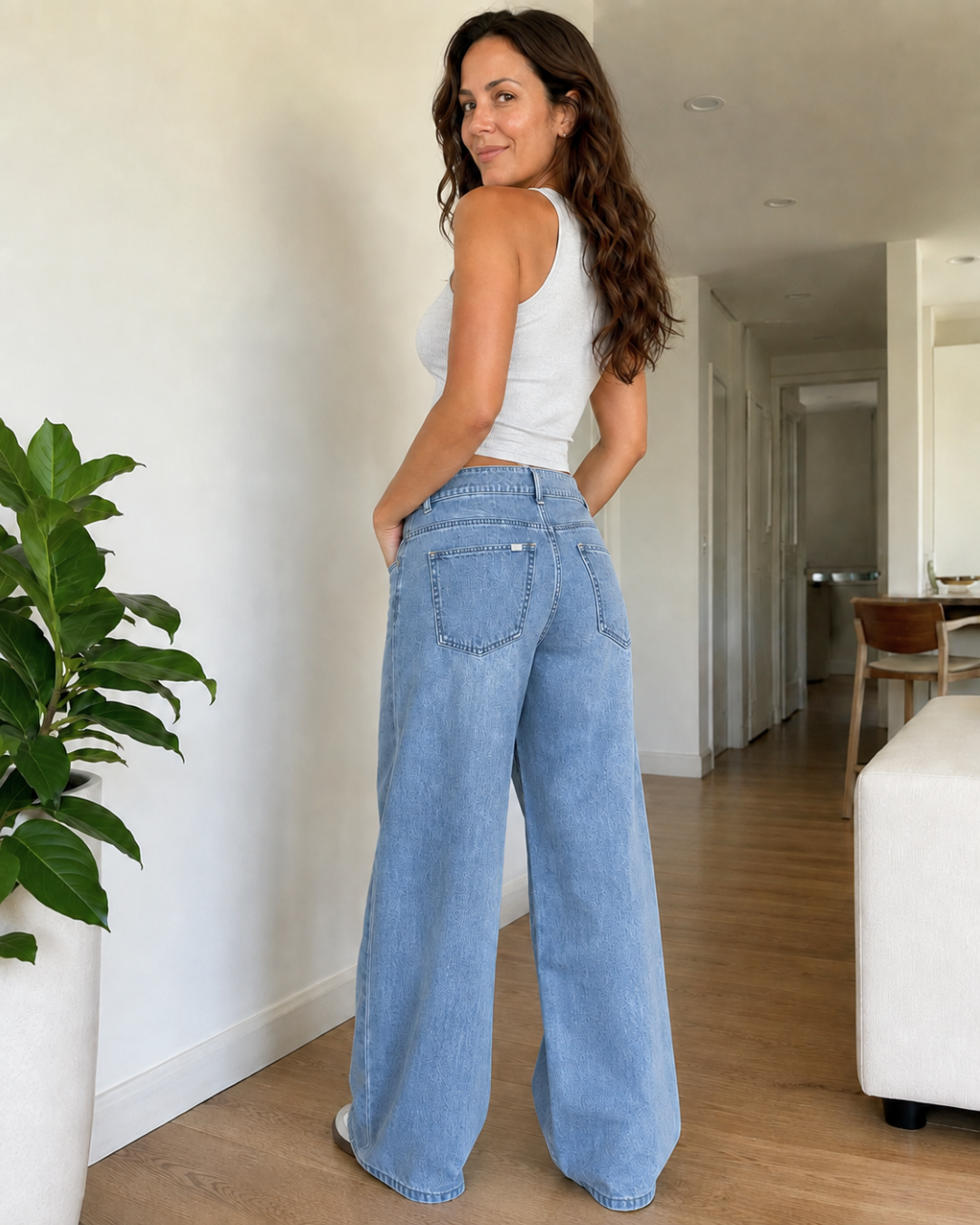 Pantalon básico de corte bajo