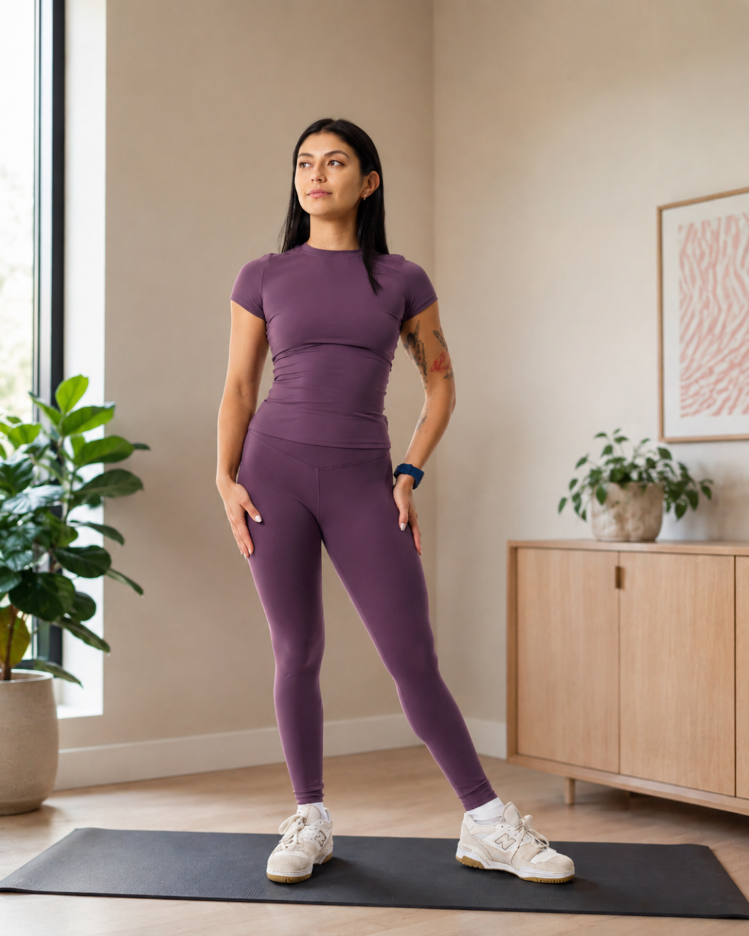 Conjunto de leggings y camiseta sin costuras