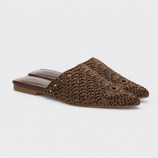 Sandalias planas de ganchillo estilo boho